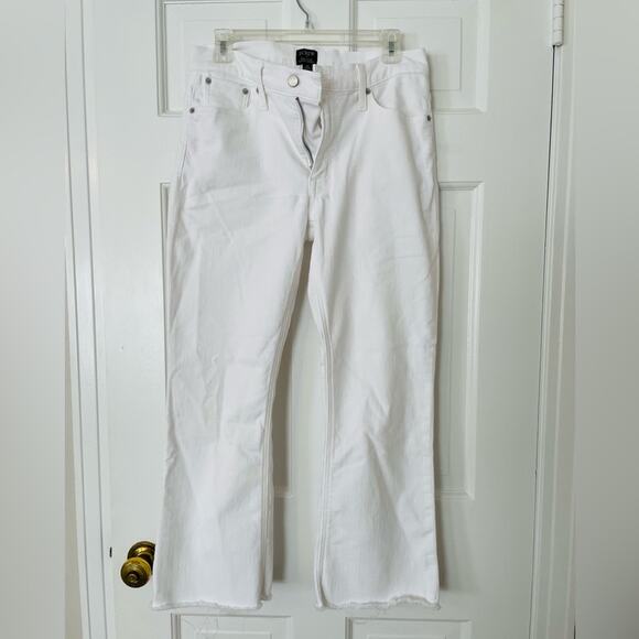 J Crew midrise Flare crop white jean in signature stretch - Picture 4 of 8